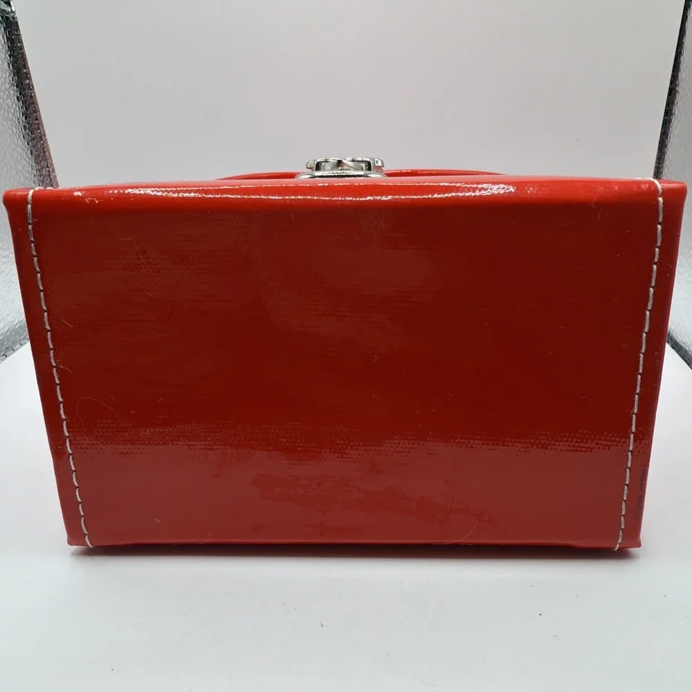 Unused No‎ Tag Faux Red/White Patent Leather Rite Aid Home Purse Jewelry